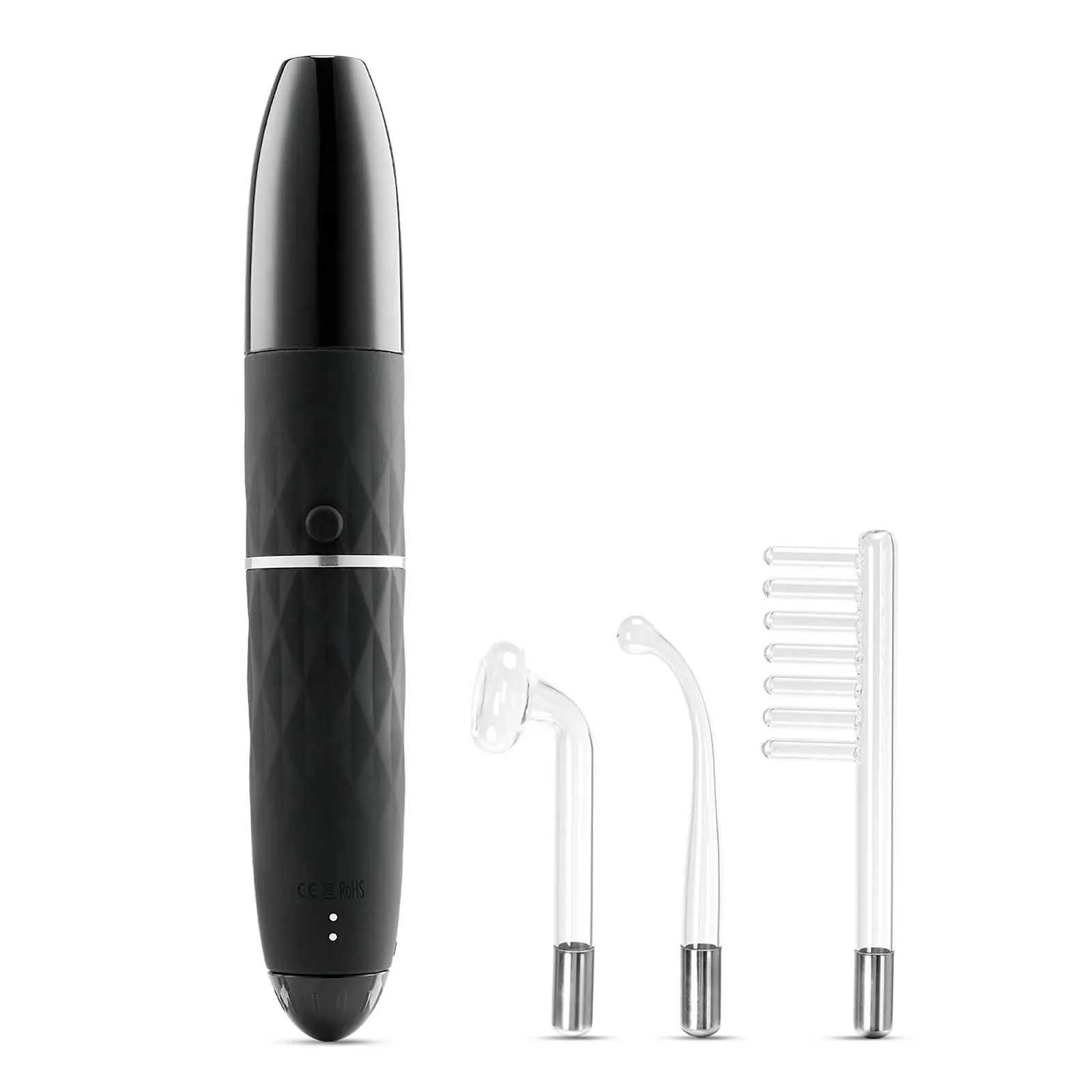 Високочастотний прилад для обличчя LuckyBeast з 3 насадками Neon + Argon Black, фото №6