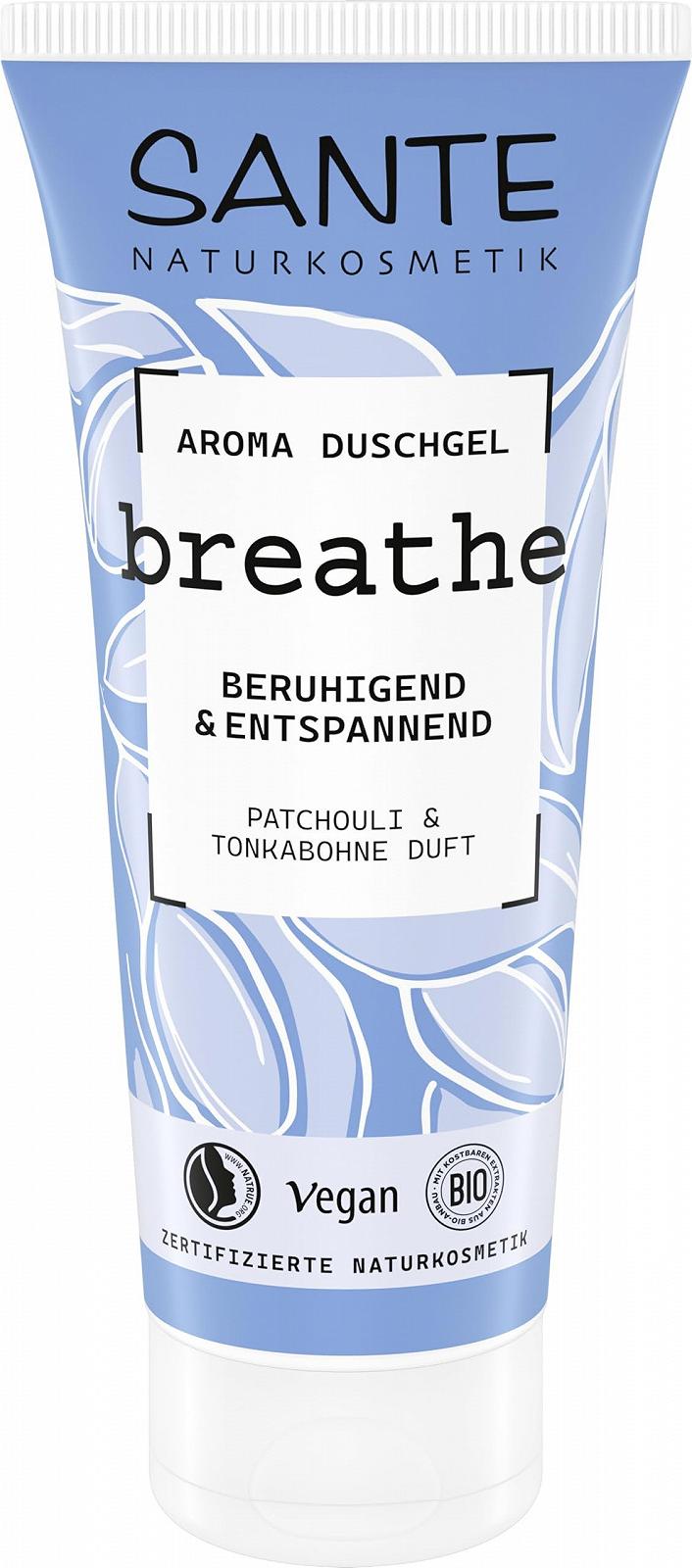 Арома-гель для душу SANTE Naturkosmetik Breathe Пачулі та боби тонка 200 мл Веганський, фото №1