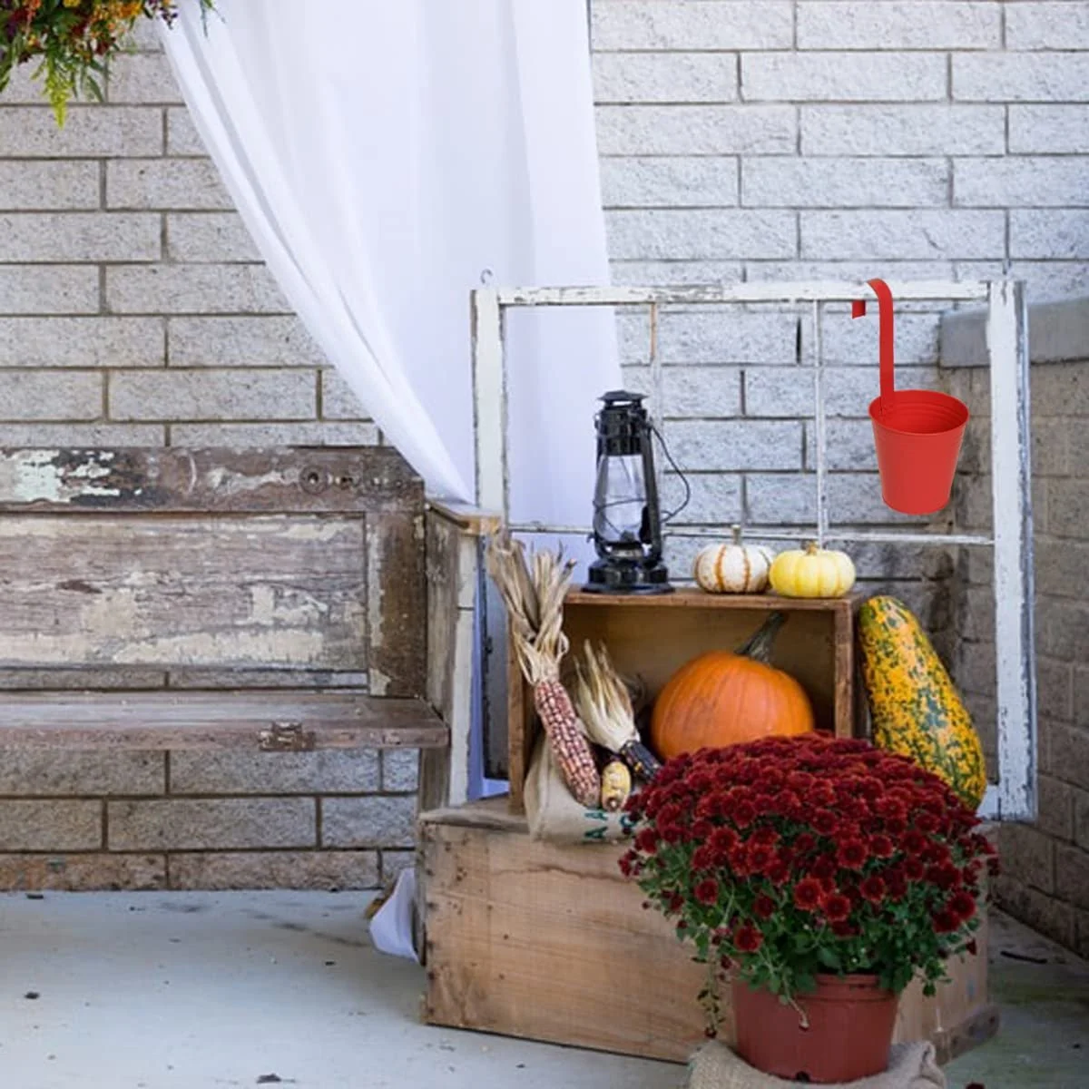 Підвісні квіткові горщики DRULINE Metal 13 x 28 x 24 см 6 шт. Red, фото №4