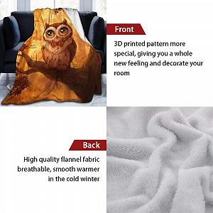 Покривало Фланель Фліс XL 150 x 200 см 3D Сова synthetic.ua - Фото 1