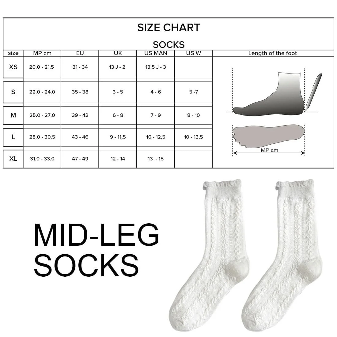 Шкарпетки з мереживом Білі, 2 пари, фото №2