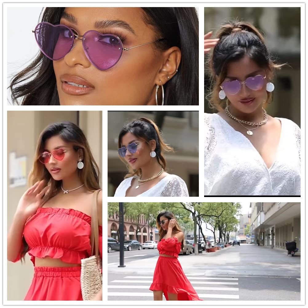 Солнцезащитные Очки YOJUED Сердце Металлическая Оправа Конфетный Цвет, фото №7