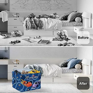 Корзина для игрушек Детская HUUMONSS Гоночная машина, голубой, 36 л цена на synthetic.ua - Фото 1 Корзина для игрушек Детская HUUMONSS Гоночная машина, голубой, 36 л synthetic.ua - Фото 1