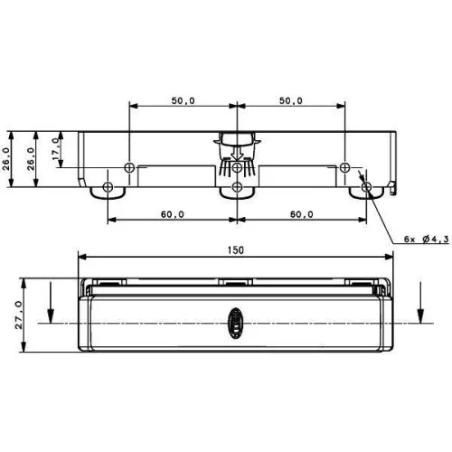 Дневной ходовой огонь HELLA 2PT 980 970-521 двусторонний, фото №3
