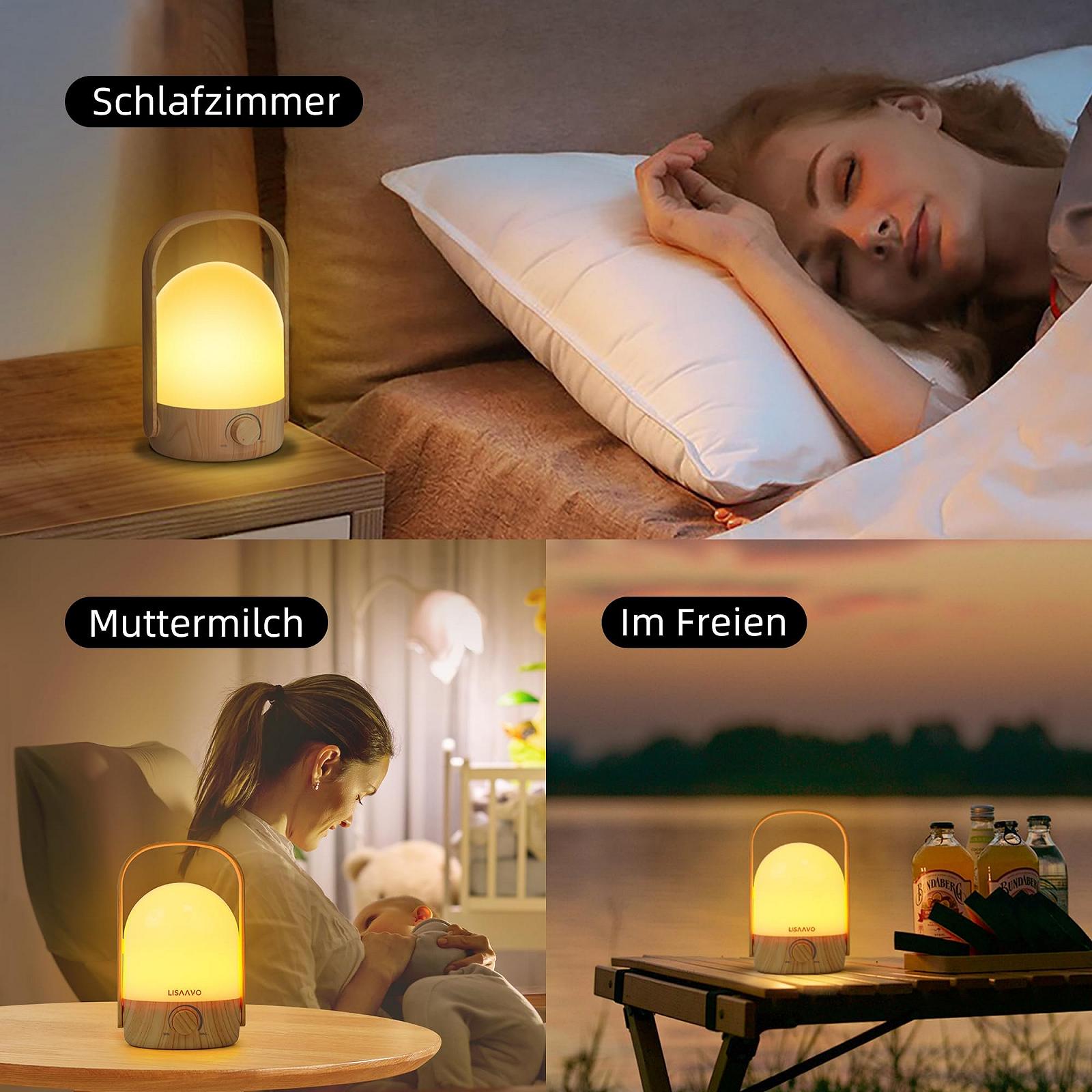 Настільна лампа світлодіодна бездротова з ручкою димована 2 кольори Wood, фото №7