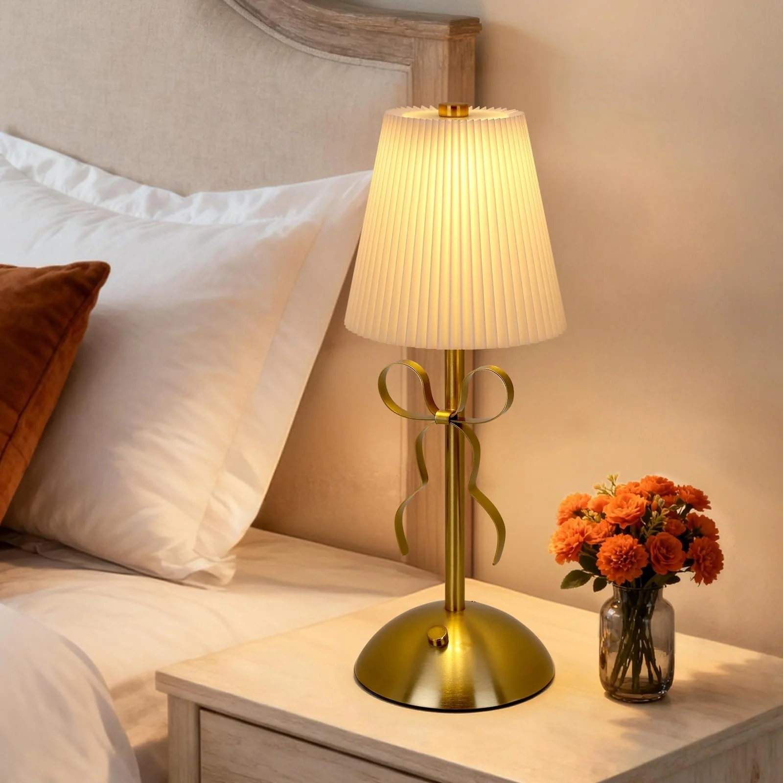 Настільна лампа Vintage Portable Wireless LED 3 Colours Dimmable Gold, фото №1