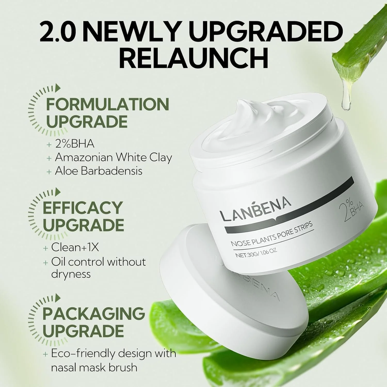 Засіб для видалення чорних цяток LANBENA Маска для обличчя від чорних цяток смужками для носа (30 грам), для зволоження та очищення, фото №4