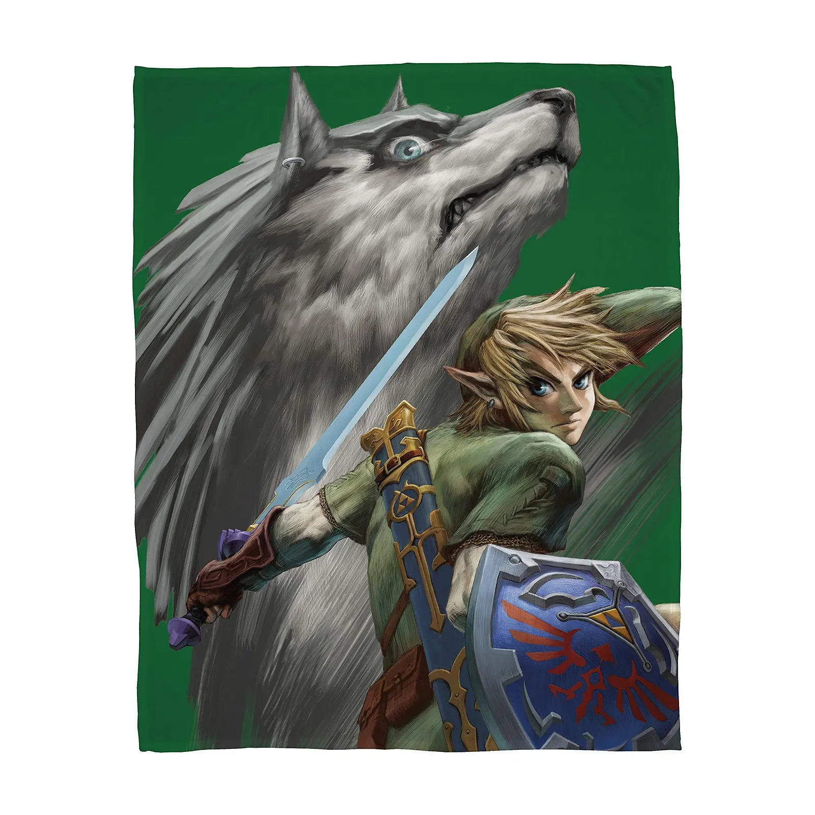Покривало Familando велика м'яка Zelda флісова 160 x 200 см Зелений/Сірий, фото №1
