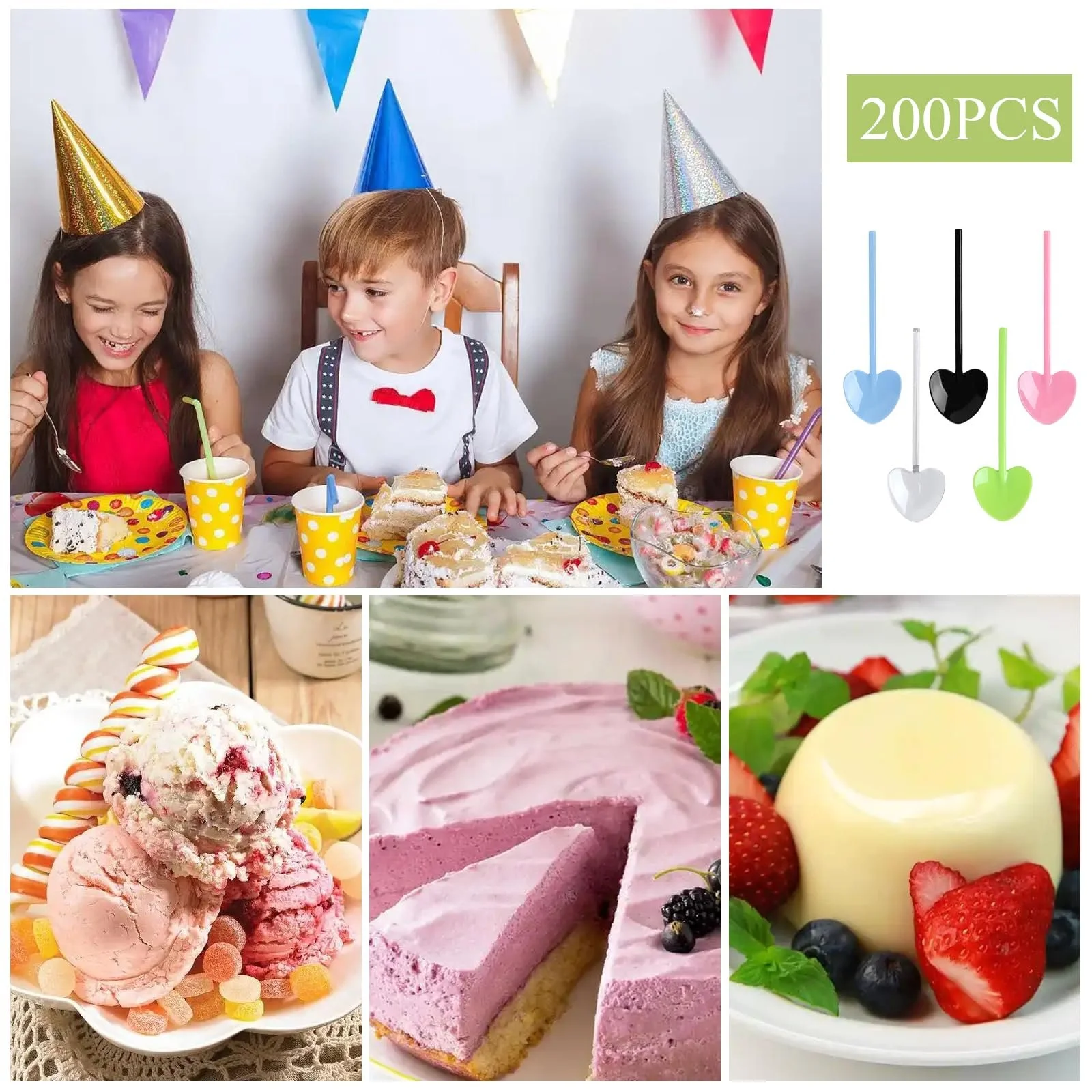 Ложка Серце Brand Набір з 200 штук Різнокольоровий, фото №7 Ложка Серце Brand Набір з 200 штук Різнокольоровий, фото №7