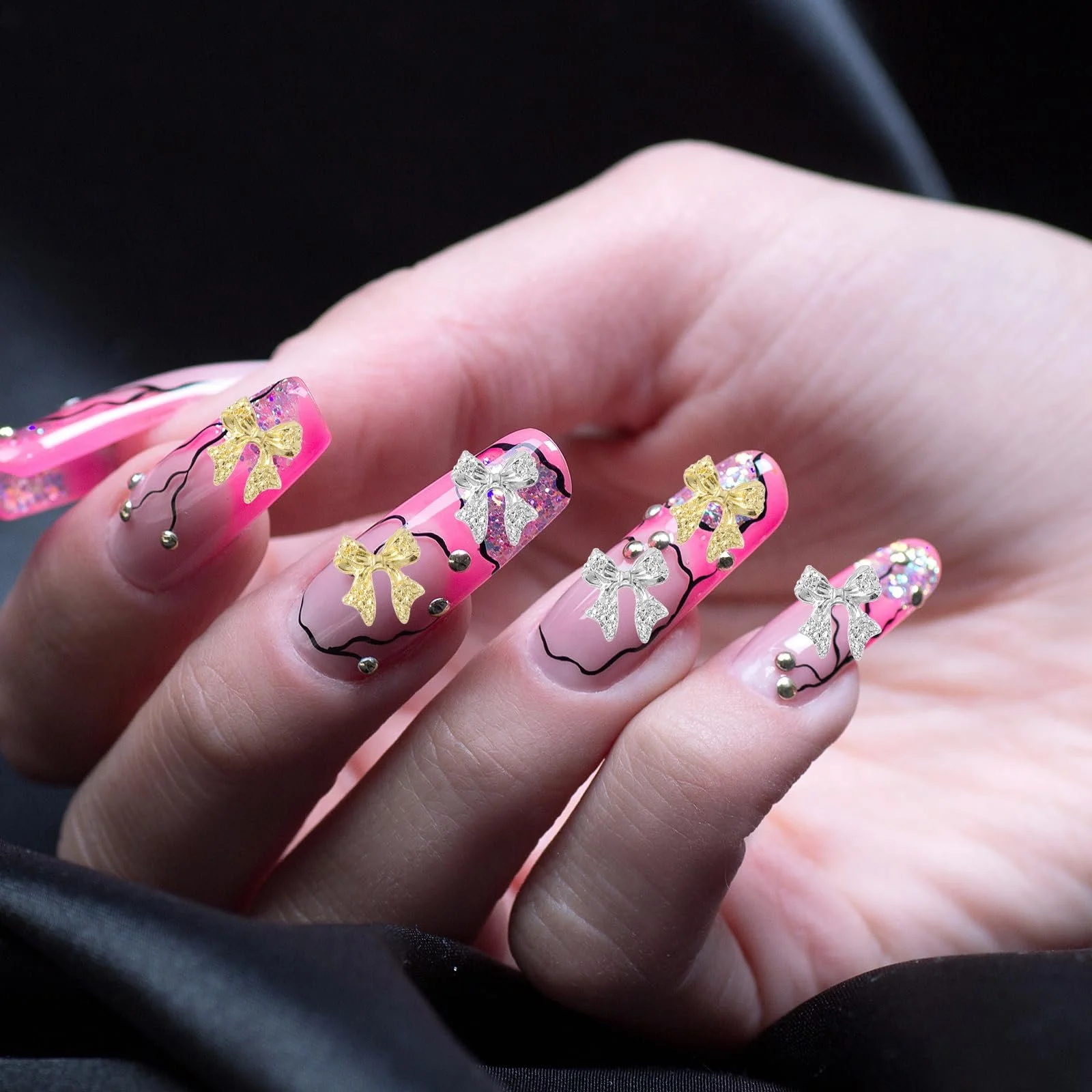 Украшения для ногтей (100 шт.) Золотой, Серебряный, фото №5