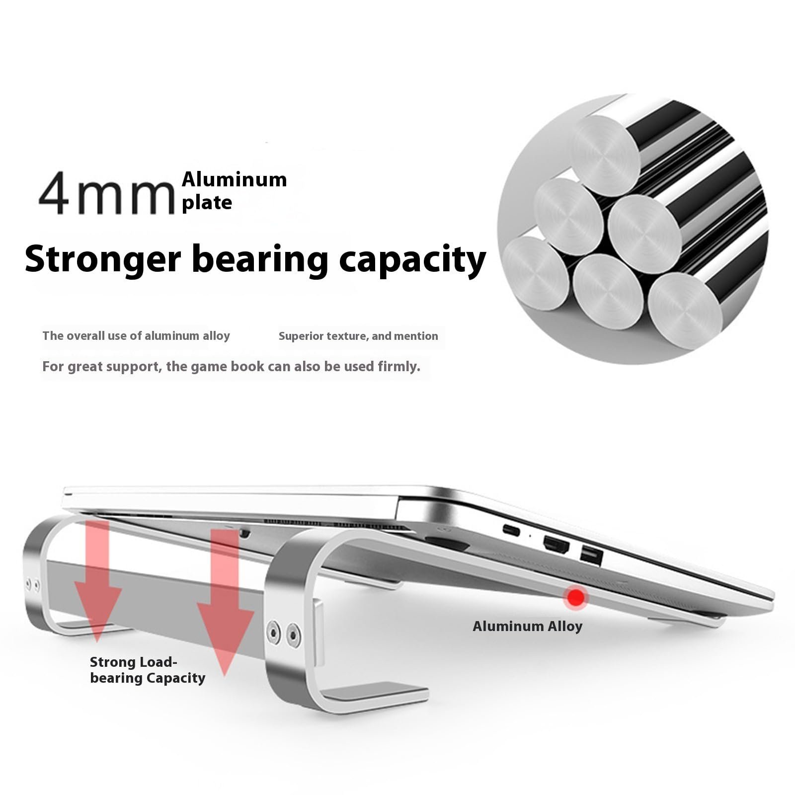 Підставка для ноутбука алюмінієва ергономічна з нековзною силіконовою основою для ноутбуків 25,4-45,7 см, фото №8