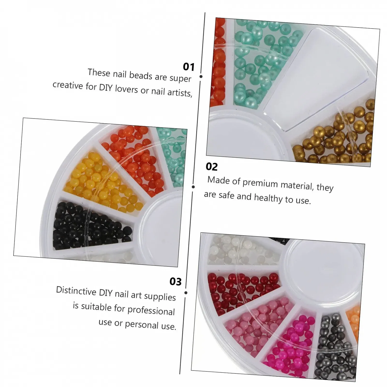 Прикраса для нігтів FRCOLOR 2 коробки Бісер Аксесуари, фото №5