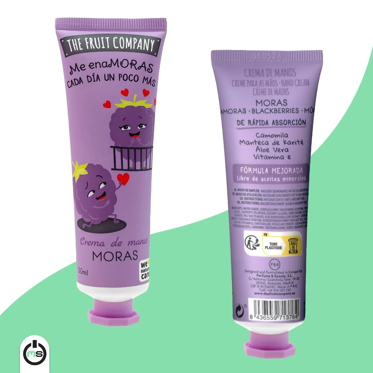 Крем для рук The Fruit Company Ежевика с Алоэ Вера и Ромашкой, 50 мл, набор 3 шт, фото №3