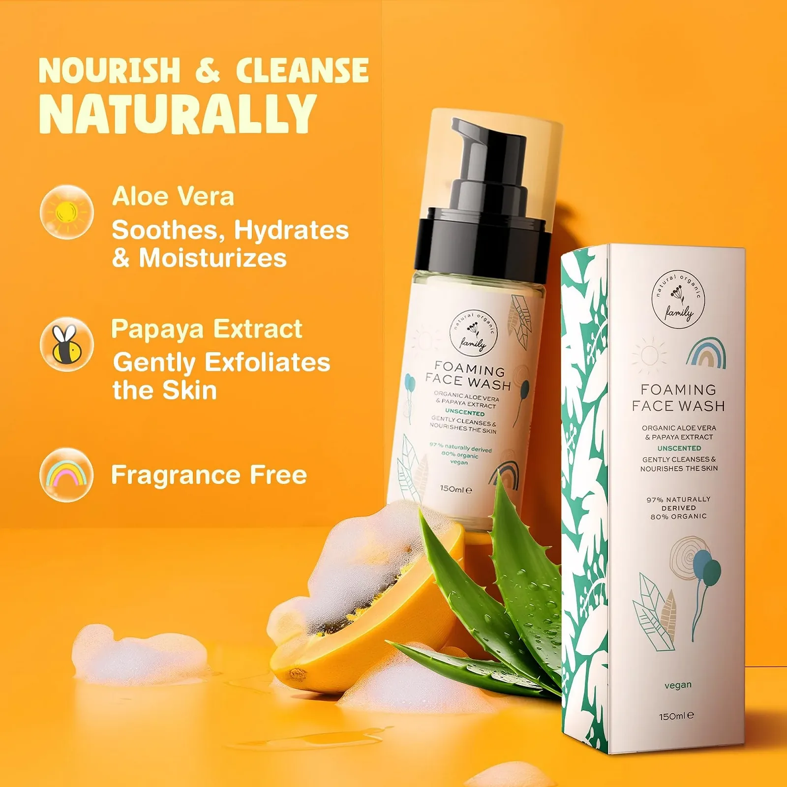 Органічний пінний засіб для вмивання для дітей, натуральний догляд за шкірою для дівчат-підлітків, фото №3