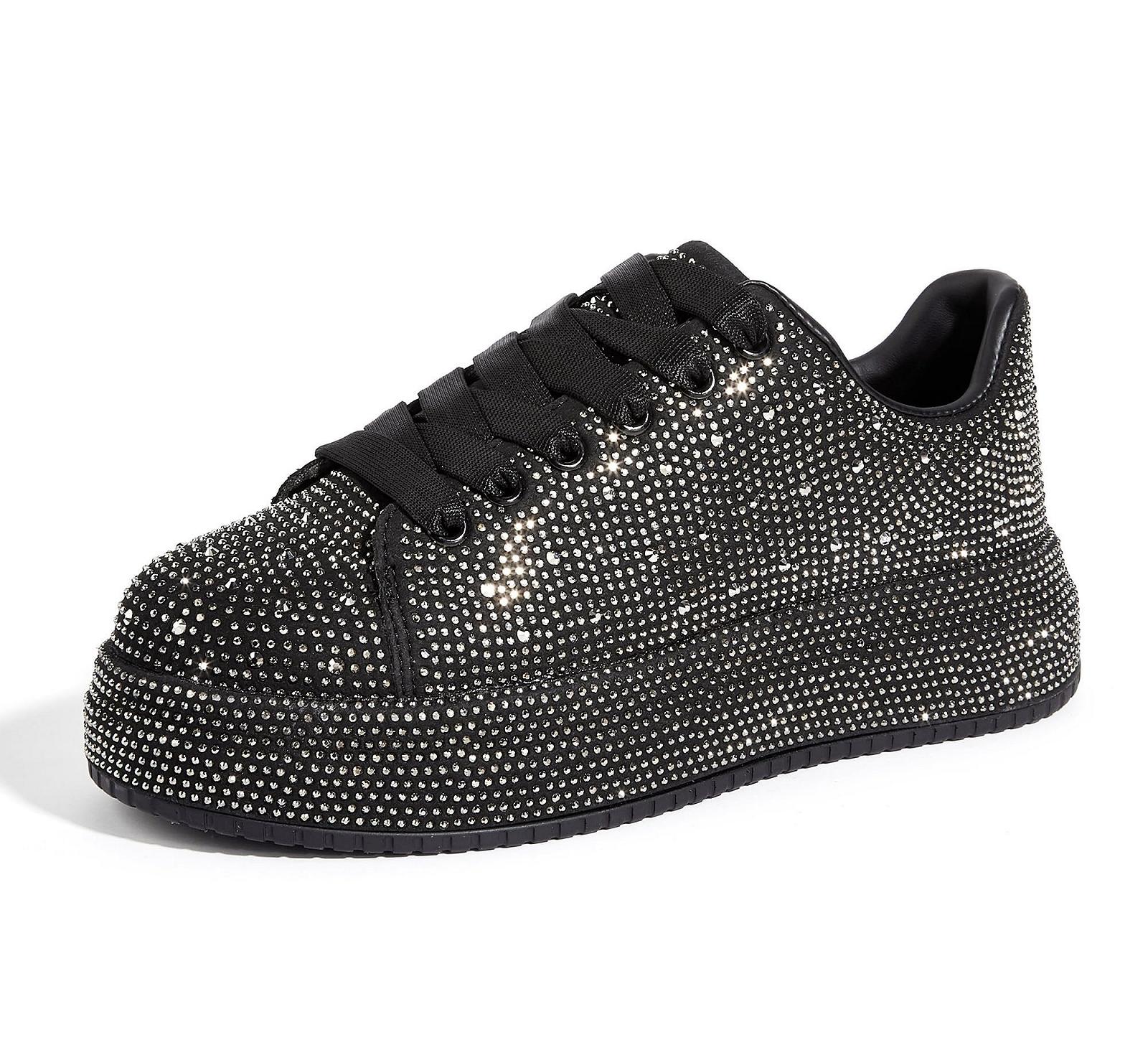 Кросівки LUCKY STEP Rhinestone для жінок, платформа, блискучі, тенісні туфлі, модні весільні кросівки для прогулянок, фото №1