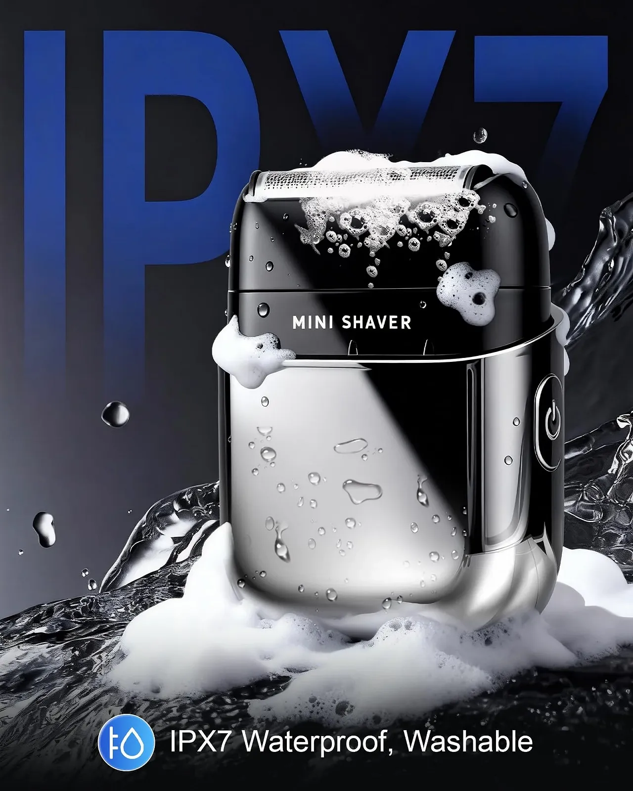 Електробритва Men's Electric Shaver Mini Foil IPX7 USB-C 120 хв LED-дисплей, фото №5 Електробритва Men's Electric Shaver Mini Foil IPX7 USB-C 120 хв LED-дисплей, фото №5