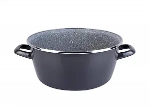 Сковорода Magefesa Dolomiti 20 см со стеклянной крышкой Серый меланж synthetic.ua - Фото 1