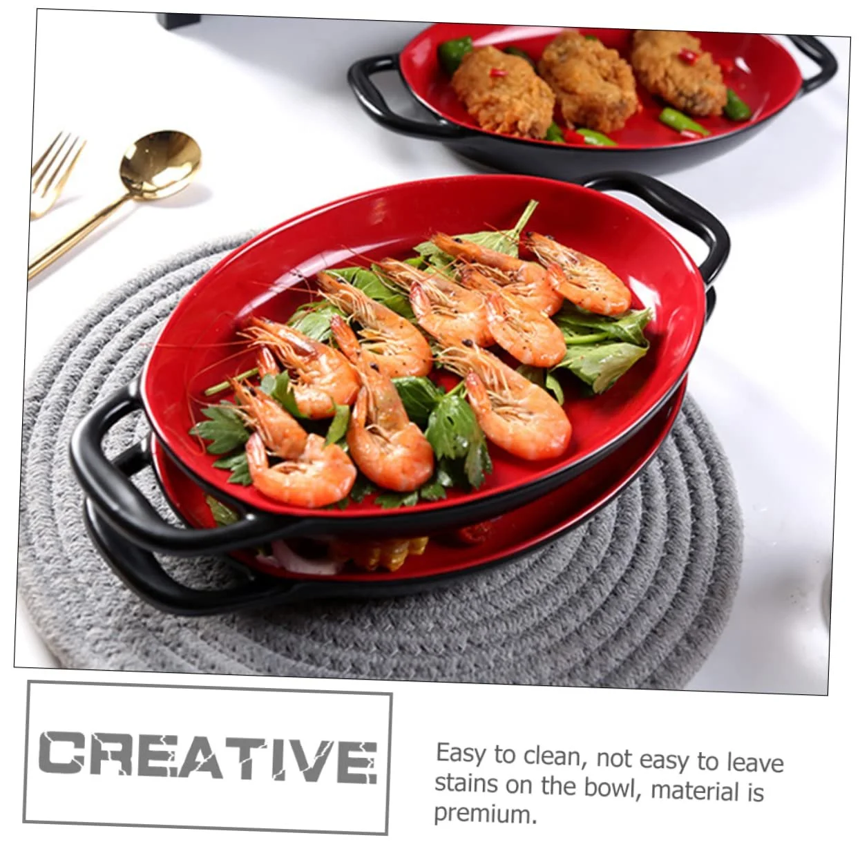 Форма для запекания SOIMISS керамическая с двумя ручками термостойкая, фото №5