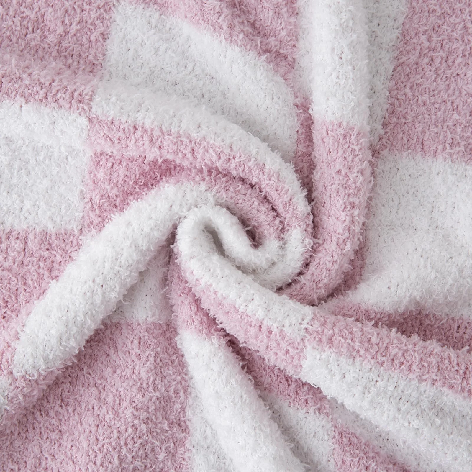 Плед YIRUIO в клетку, теплый, комфортный, плюшевый, двухсторонний из микрофибры, уютный декор для дома, кровати, дивана Розовый, 152 x 200 см, фото №8
