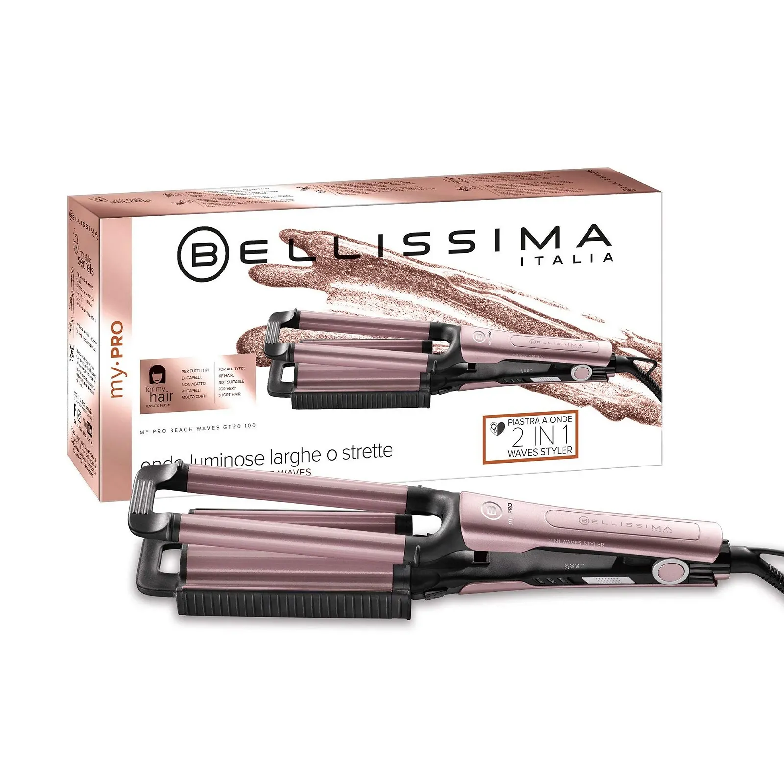 Плойка-выпрямитель Imetec My Pro Multi Beach Waves 160-200 °C 1.8 м кабель, фото №1 Плойка-выпрямитель Imetec My Pro Multi Beach Waves 160-200 °C 1.8 м кабель, фото №1