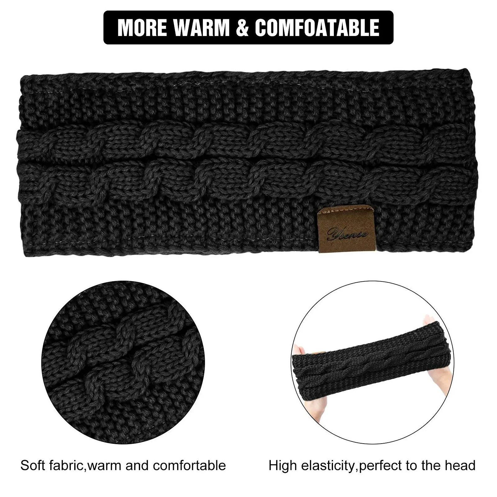 В'язана зимова пов'язка на голову для жінок, фото №2