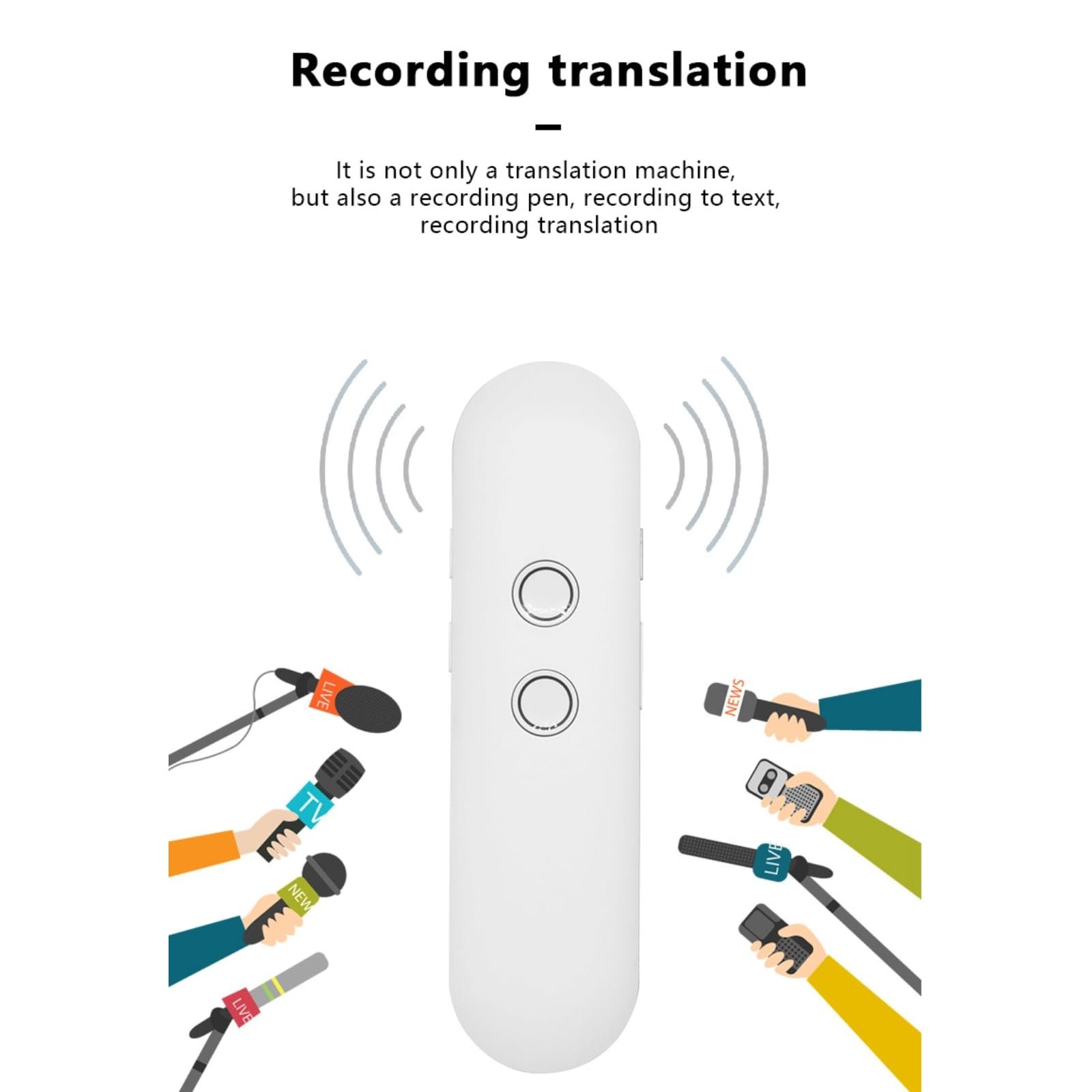 Интеллектуальный AI Голосовой Переводчик 144 Языки Черный, фото №7