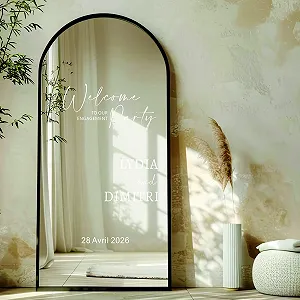 Наклейка вінілова Welcome To Our Engagement Party весільна для дзеркала та акрилу 35 x 55 см synthetic.ua - Фото 1