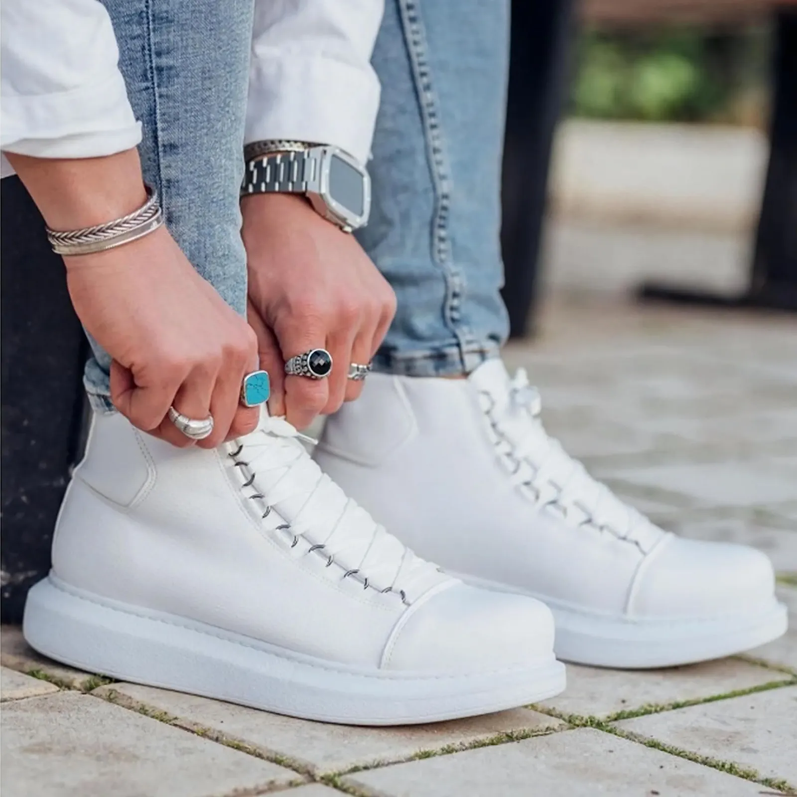 Кросівки Solaress Чоловічі Шкіряні Високі Модні, фото №2