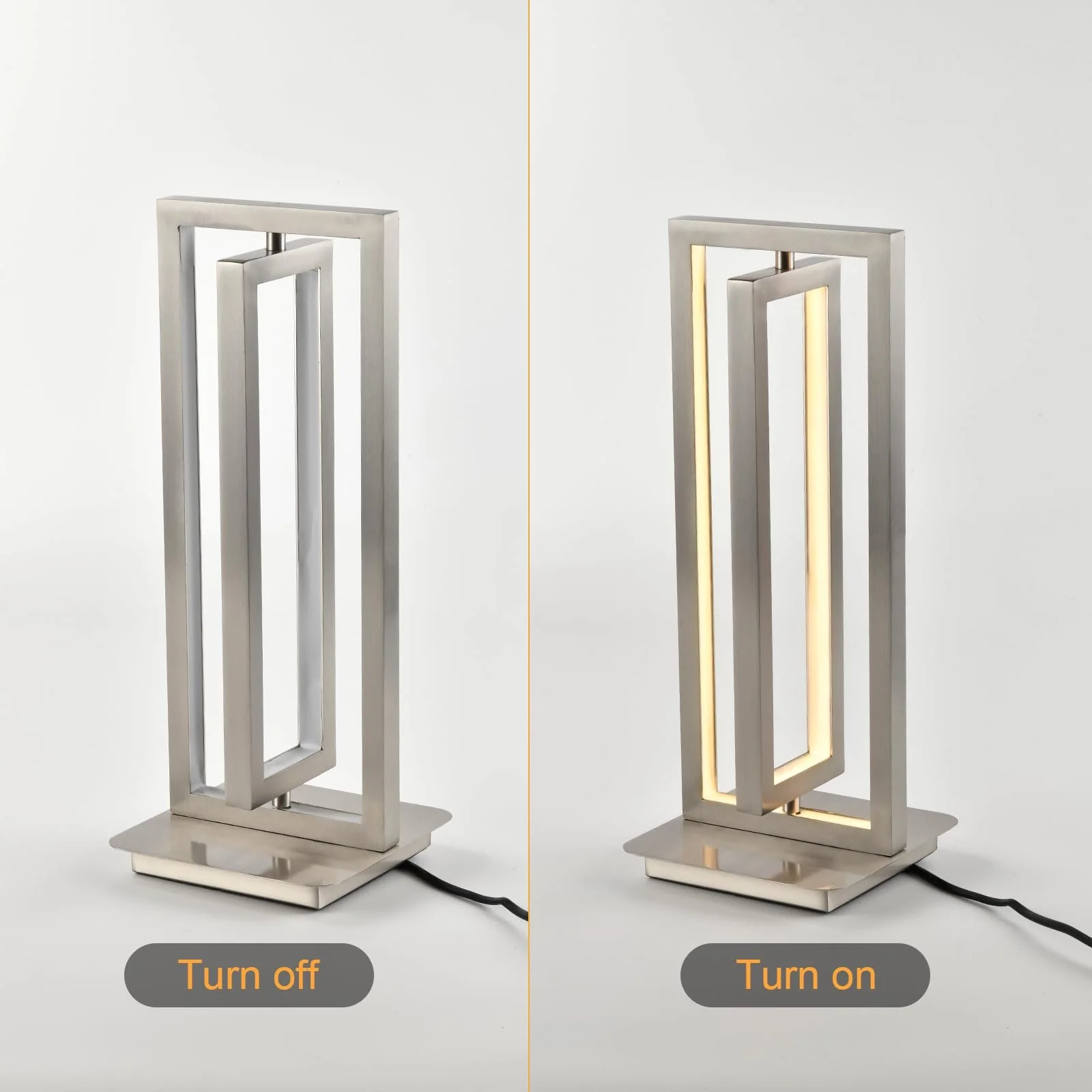 Настільна лампа LQWELL Modern Minimalist LED Матовий піщаний нікель, фото №5