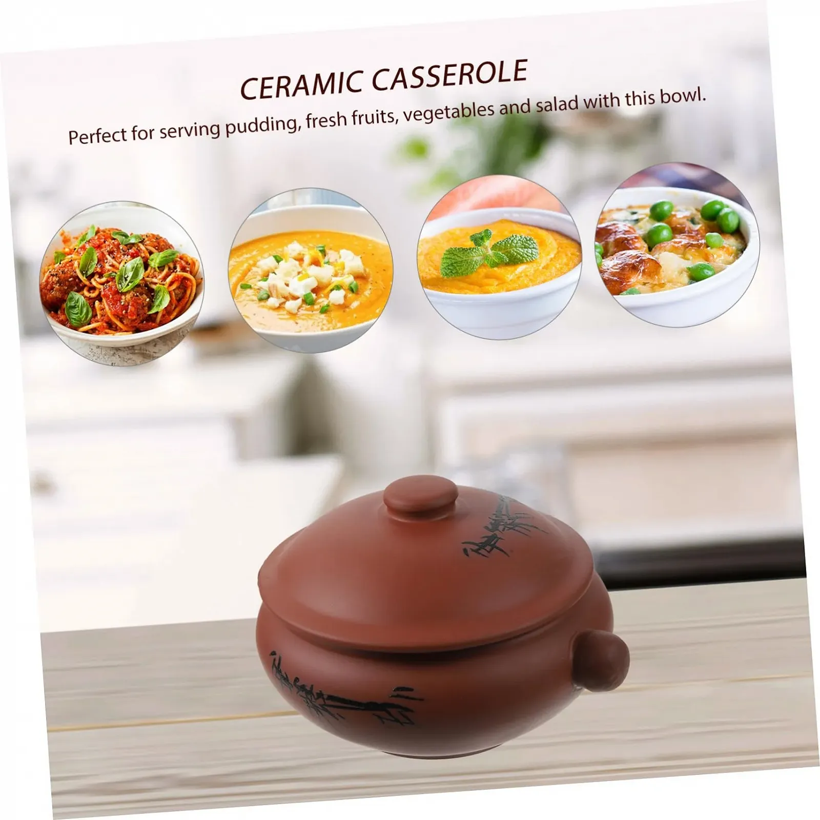 Керамічна каструля Sosoport для приготування на парі супів та каш легка в очищенні, фото №3