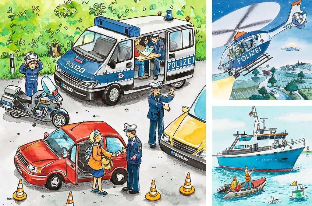 Пазл Ravensburger 09221 Полиция в действии 3 x 49 деталей, фото №2