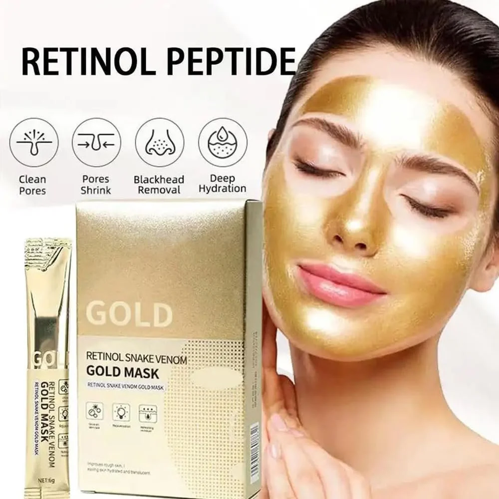 Маска Retinol Snake Venom Gold, Золота пептидна маска для обличчя, фото №2