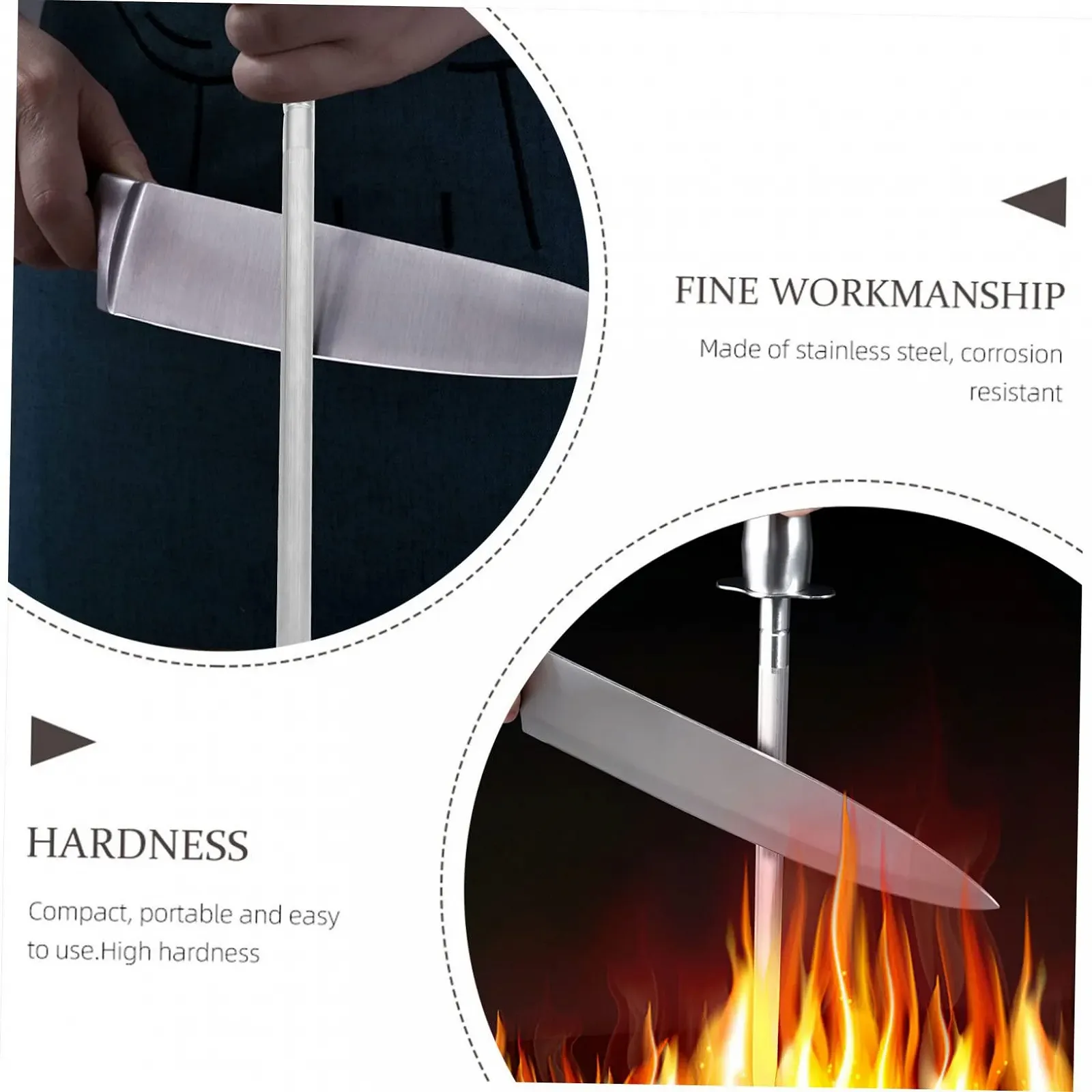 Мусат для ножей BESTYASH с эргономичной ручкой многофункциональный, фото №3