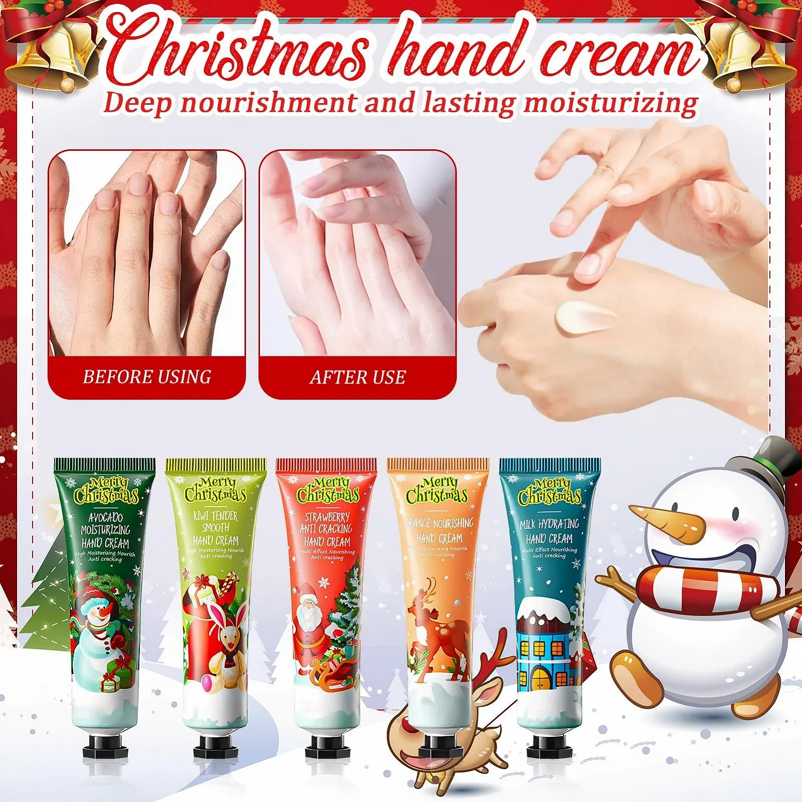 Крем для рук Allony Christmas, Міні-набір кремів для рук, 5 штук, фото №3 Крем для рук Allony Christmas, Міні-набір кремів для рук, 5 штук, фото №3