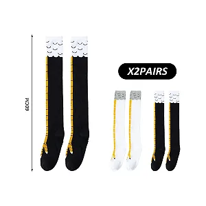 Шкарпетки до стегна Курячі лапки Чорно-білі 2 пари synthetic.ua - Фото 1