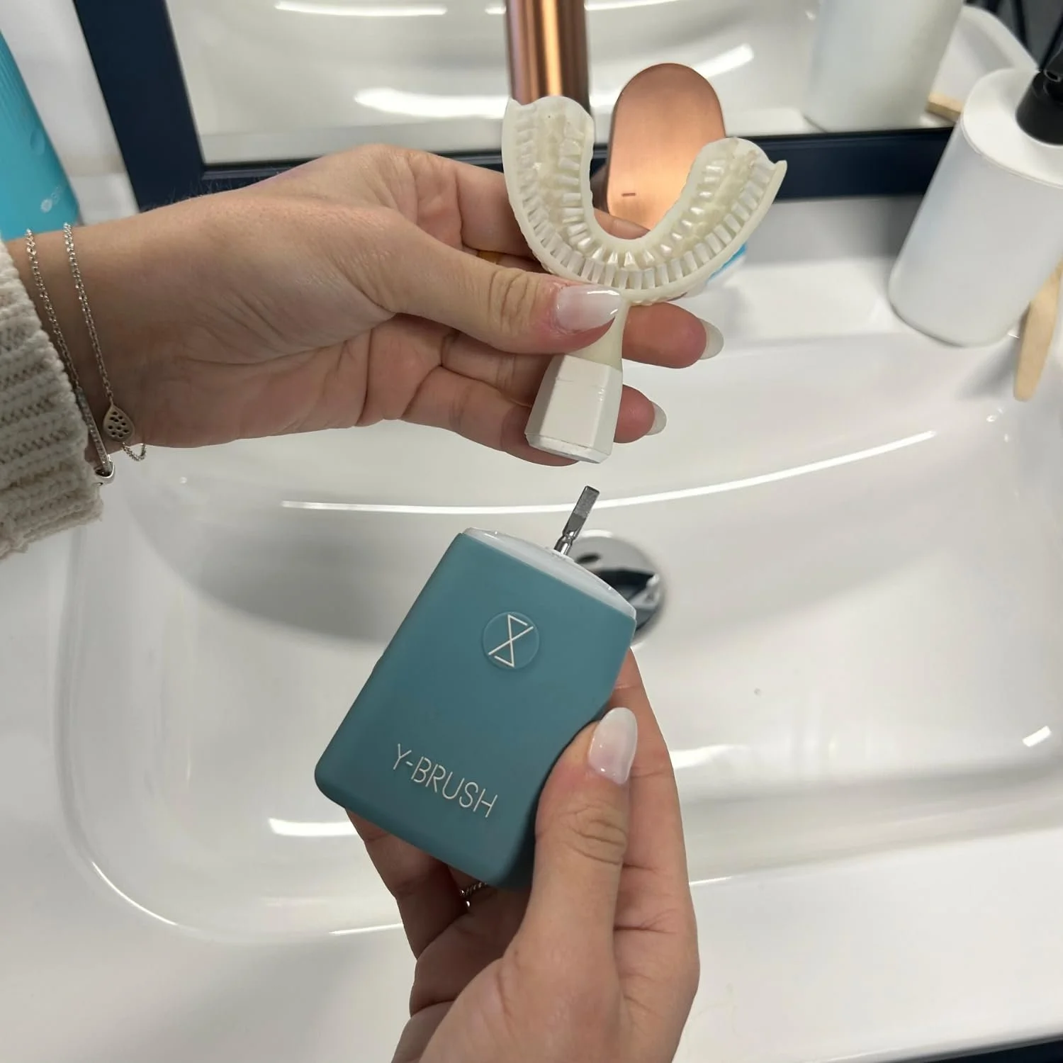 Электрическая звуковая зубная щетка Y-Brush Essential автоматическая 3 месяца работы 2 режима, фото №8