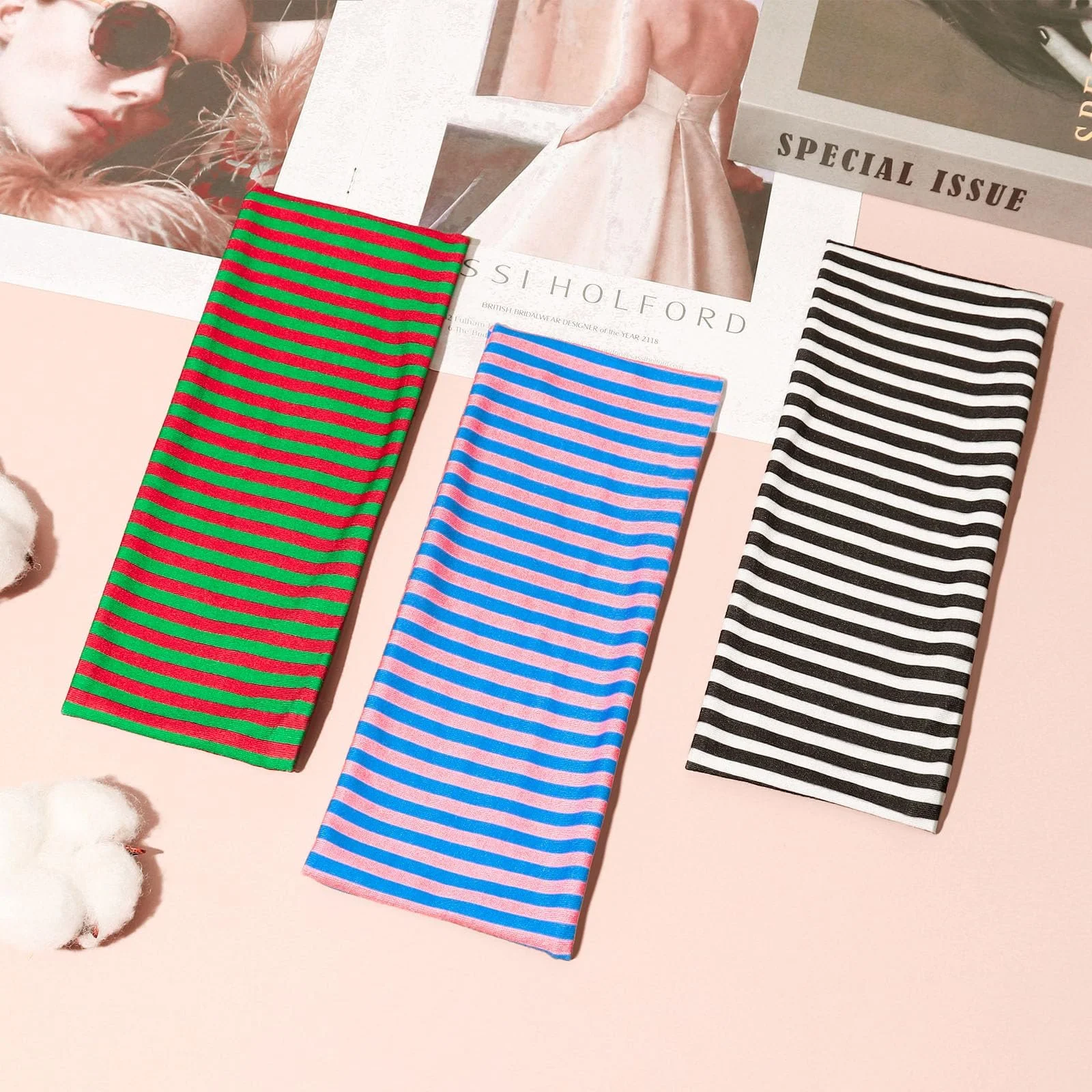 Спортивна широка пов'язка на голову 3 шт., фото №8