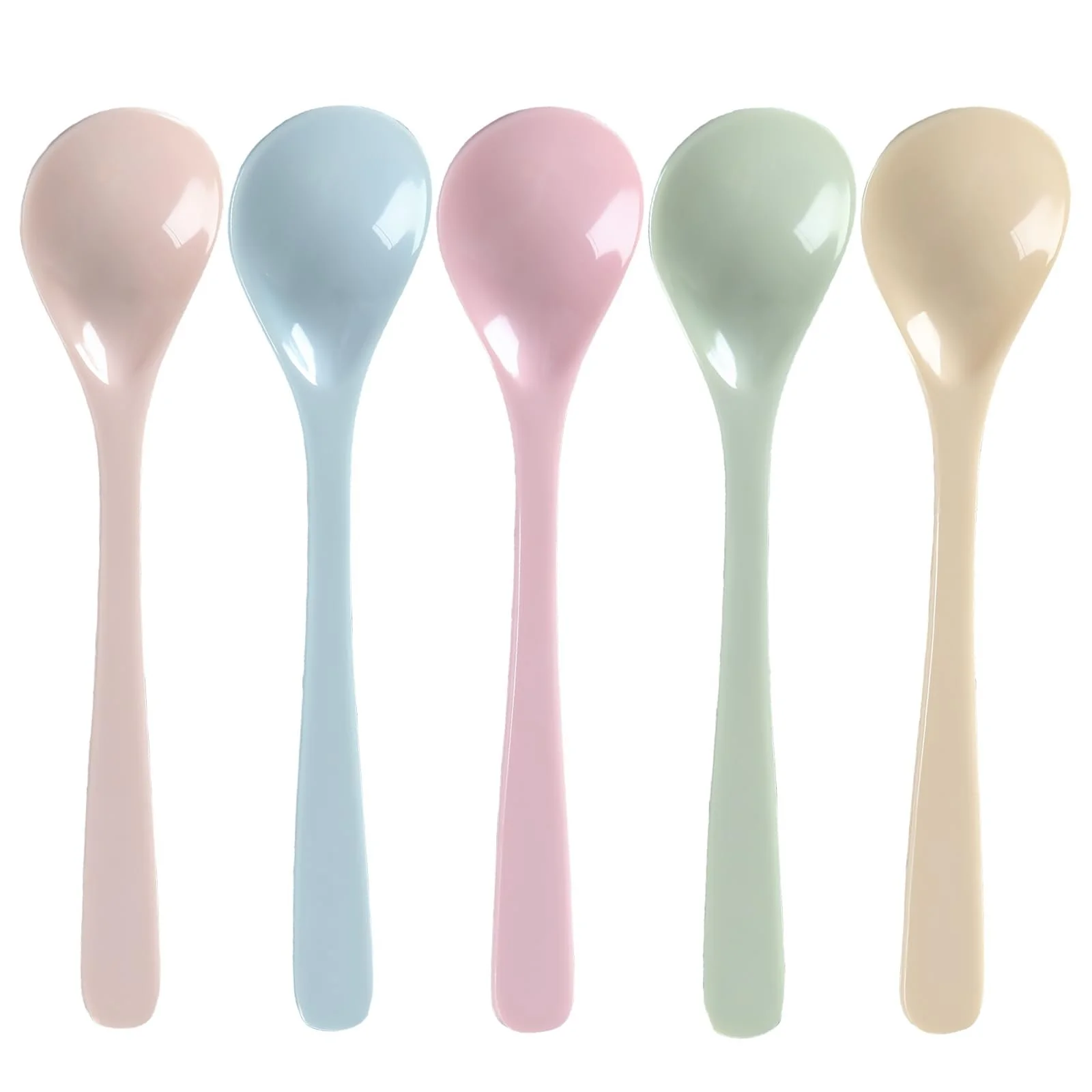 Ложка Пластикова Довга Різнокольорова, 5 шт, фото №1