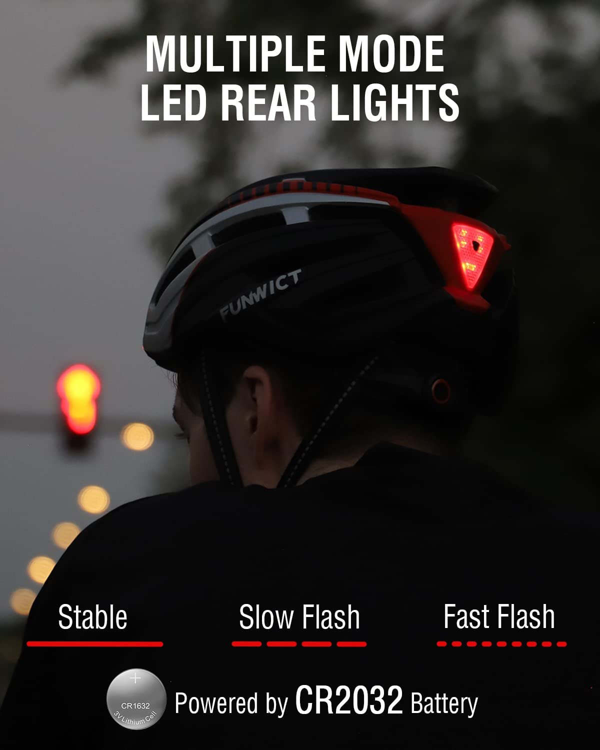 Шлем FUNWICT Велосипедный, с LED подсветкой, со съемными магнитными очками и внутренней подкладкой, фото №3