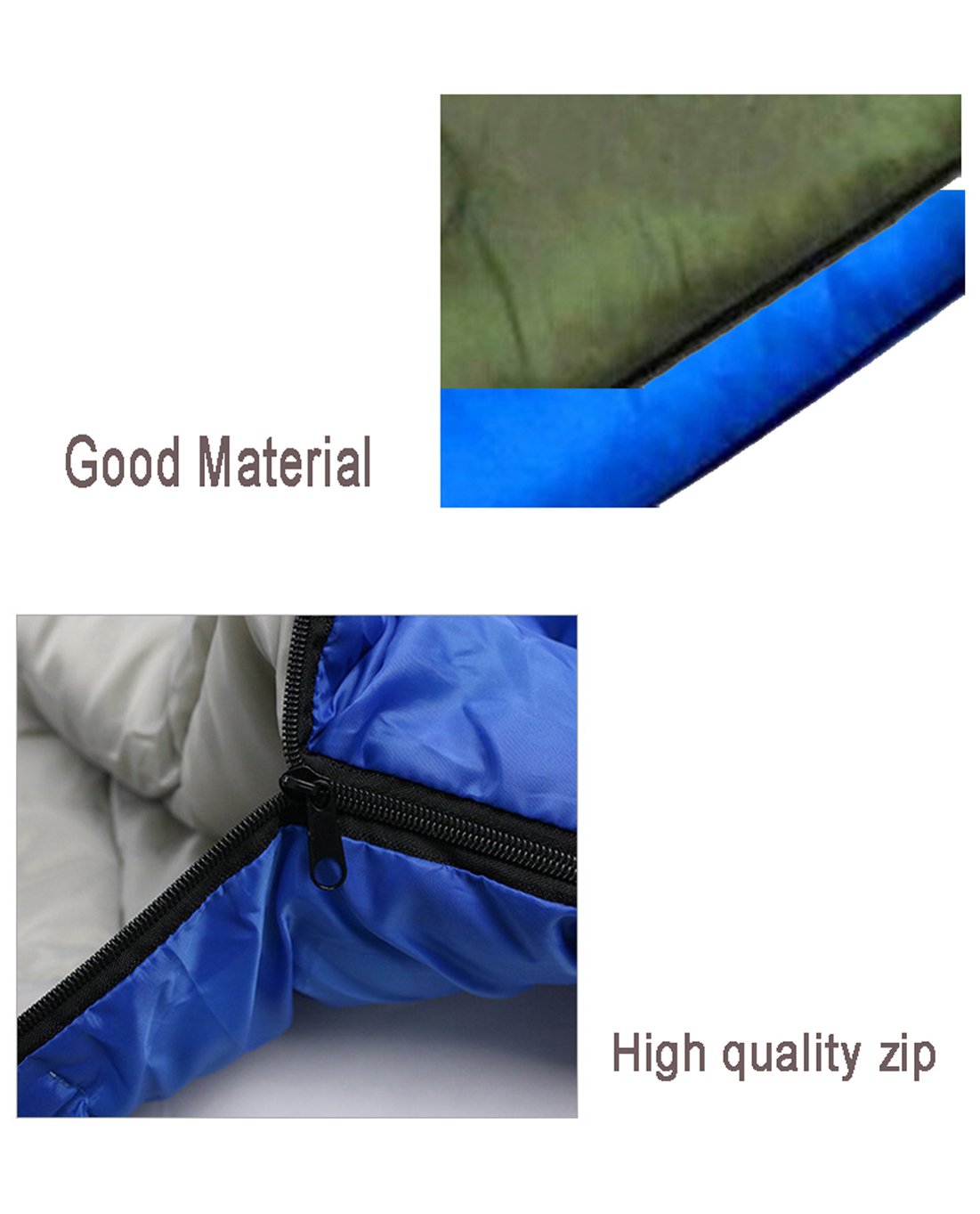 Спальний мішок Suyi Waterproof Portable Rectangle для подорожей походів кемпінгу розкладений розмір 180см+30см*75см синій, фото №3
