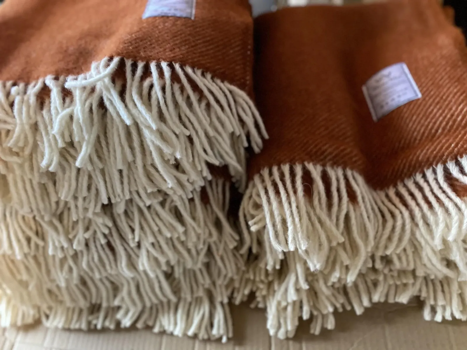 Одеяло Шерсть мериноса / Мягкое одеяло 100% Распродажа Шерсть мериноса - Овечья шерсть Шерсть мериноса Одеяло 160 x 200 см (Красно-оранжевый), фото №5