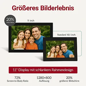 Цифровая фоторамка XORO 11 дюймов WiFi 1280 x 800 HD IPS Сенсорная 16 GB synthetic.ua - Фото 1