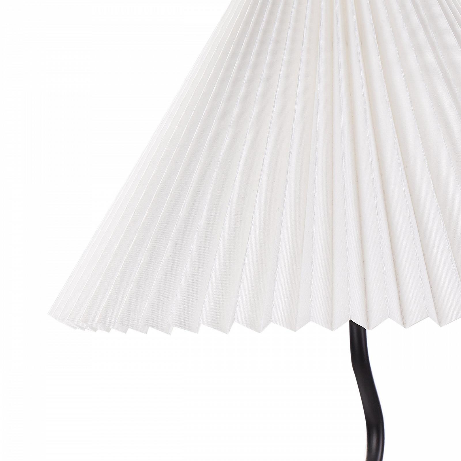 Настільна лампа Beliani Jikawo металева основа хвиляста плісирований плафон конусоподібна чорна, фото №4