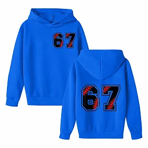 Худи Six Seven 67 Meme для мальчиков, с длинными рукавами и капюшоном, с принтом 67, удобный свитшот, подростковая уличная одежда, повседневная куртка для девочек и мальчиков - Фото 1