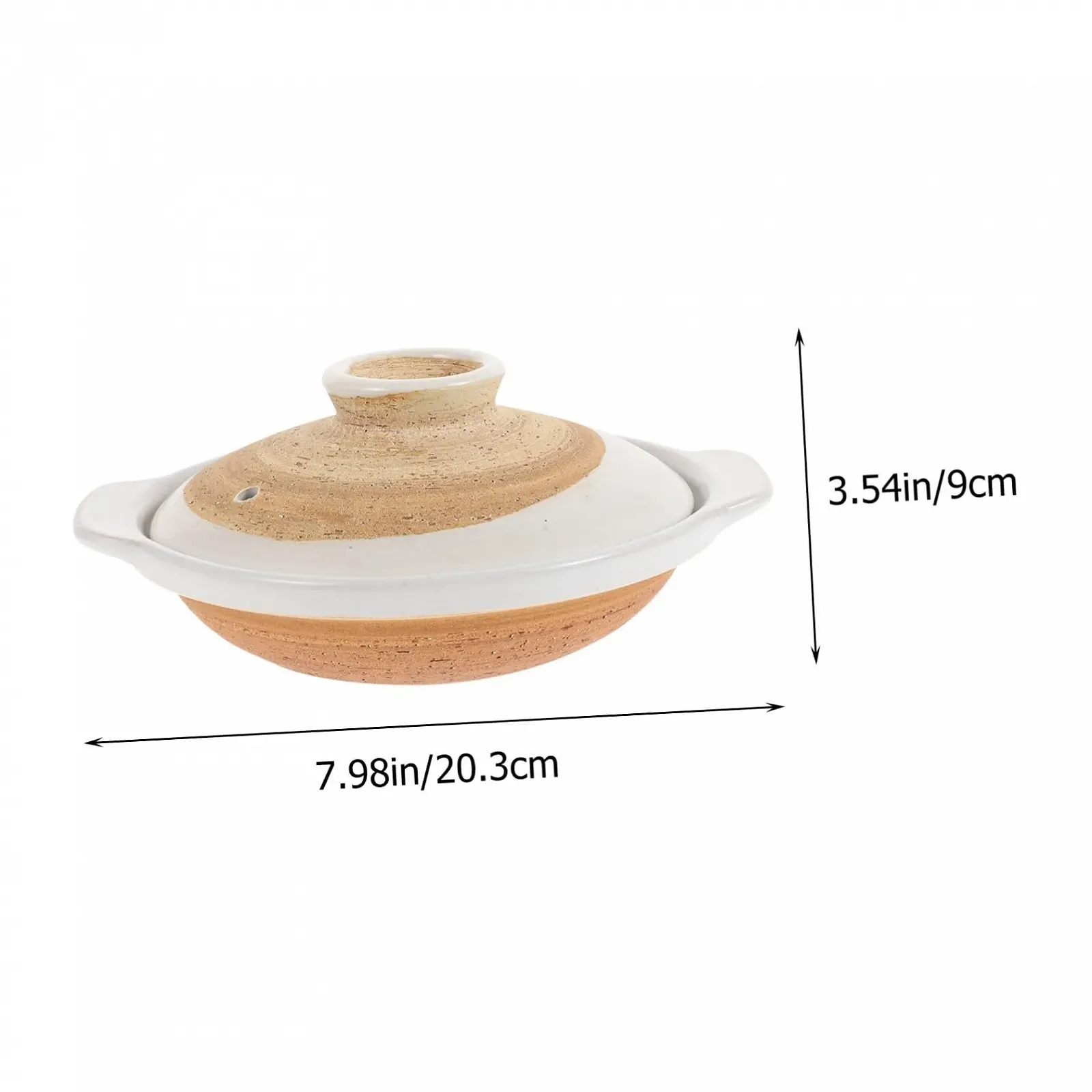 Кастрюля для тушения керамическая с крышкой жаропрочная для супов и рагу, фото №2