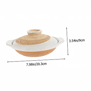 Кастрюля для тушения керамическая с крышкой жаропрочная для супов и рагу synthetic.ua - Фото 1