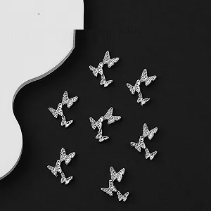 Украшения для ногтей qbodp 100 шт, модные украшения для ногтей, 3 подвески-бабочки для ногтей, аксессуары для ногтей, украшения для ногтей - Фото 1