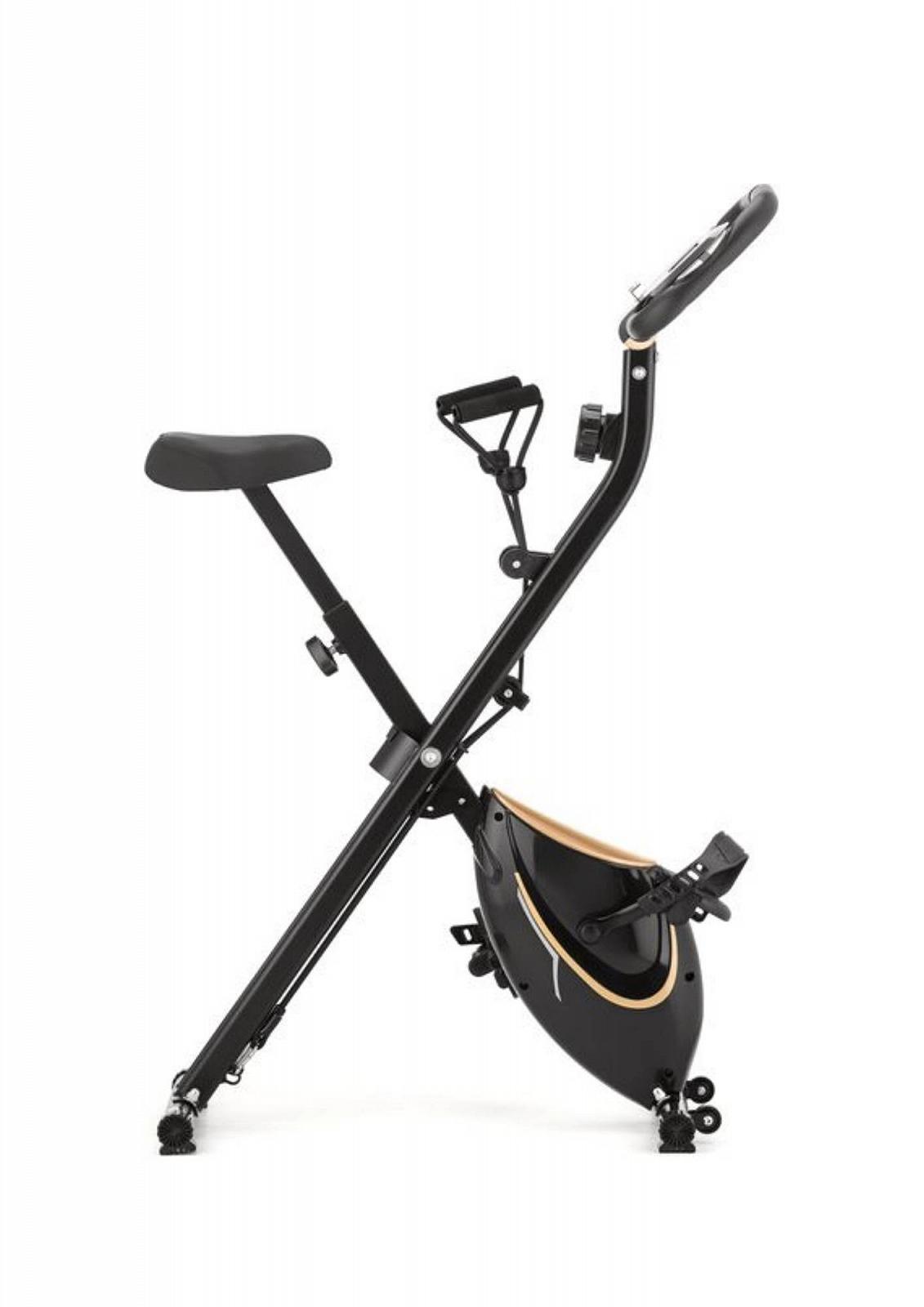 Велотренажер Gymtek FX600 магнитный складной с эспандерами золотой, фото №8