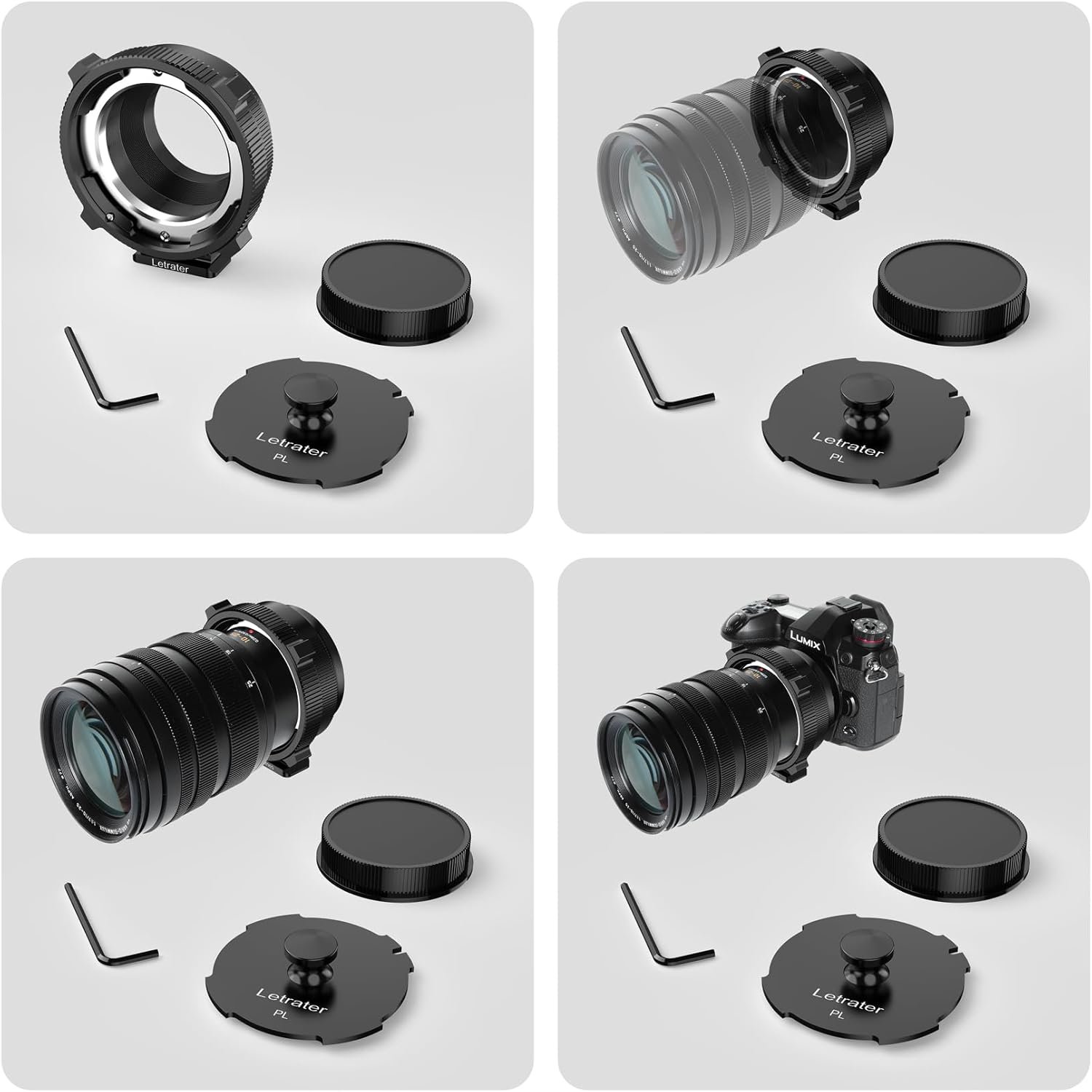 Фотоадаптер Letrater PL-L для PL об’єктивів Чорний, фото №4