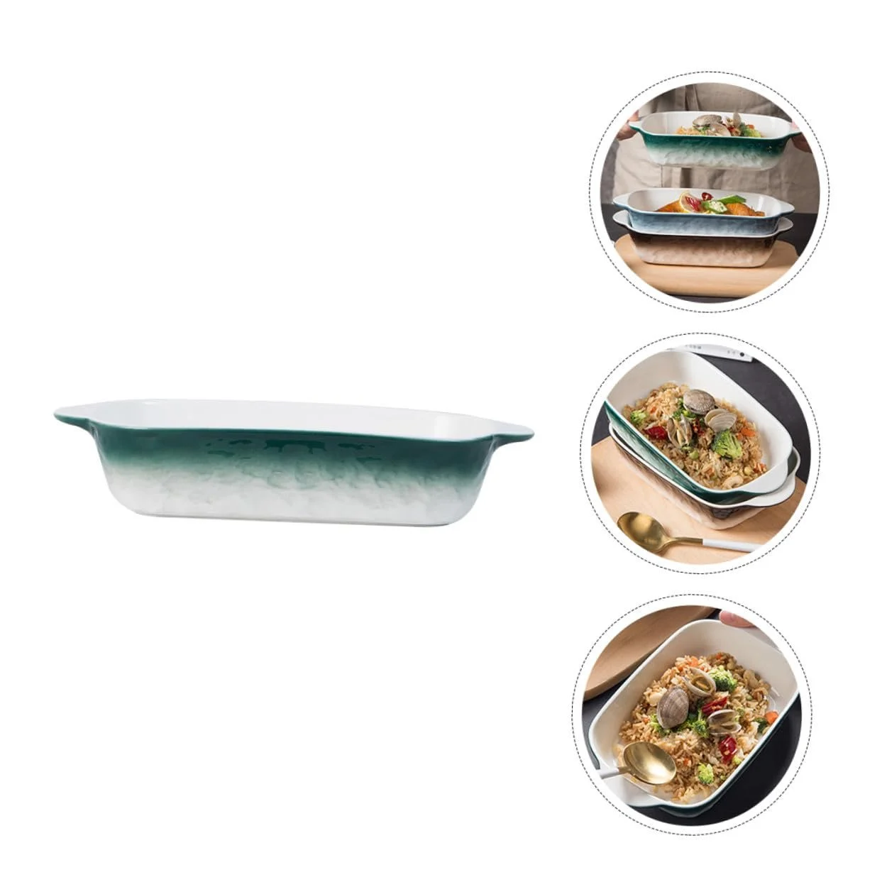 Форма для запекания BESPORTBLE Керамическая Прямоугольная с ручками Термостойкая Штабелируемая, фото №6 Форма для запекания BESPORTBLE Керамическая Прямоугольная с ручками Термостойкая Штабелируемая, фото №6